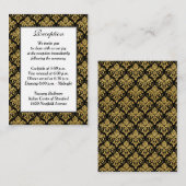 黒、白、金ゴールドダマスク披露宴エンクロージャカード エンクロージャーカード (正面/裏面)