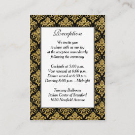 黒、白、金ゴールドダマスク披露宴エンクロージャカード エンクロージャーカード