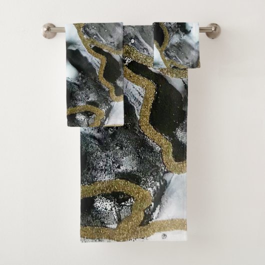 黒・白・金ゴールドバスタオルセット |シック | バスタオルセット (インサイチュ)