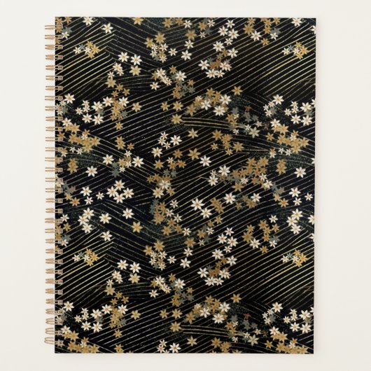 黒・白・金ゴールドフローラ千代上プランナー プランナー手帳 (正面)