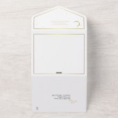 黒、白、金ゴールド天モダンミニマル星 オールインワン招待状 (外側)