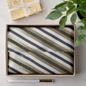 黒、白、金ゴールド対角ストライプティッシュペーパー 薄葉紙 (ギフト)