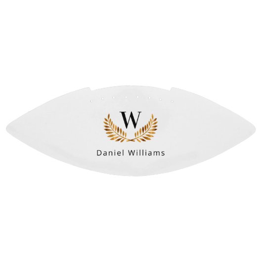 黒 白 金色の月桂樹の紋章 アメリカンフットボール (パネル)