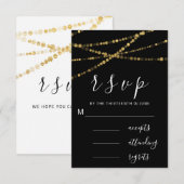 黒 白 金 黒ライト シンプルに 出欠カード (正面/裏面)