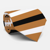黒、白、銅のストライプパターン ネクタイ (ロール)