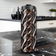 黒、白、銅の抽象芸術3D錯覚