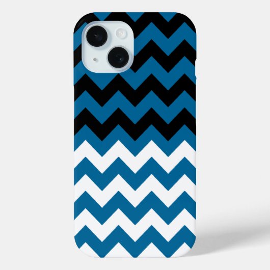 黒、白、青のシェブロン模様 Case-Mate iPhoneケース (裏面)