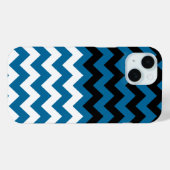 黒、白、青のシェブロン模様 Case-Mate iPhoneケース (裏面 (横))