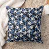 黒、白、青のタコのシームレスパターン クッション (ブランケット)