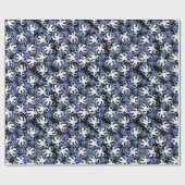 黒、白、青のタコのシームレスパターン ラッピングペーパー (フラット)