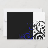 黒、白、青の旋回ブライダルシャワー/一般 招待状 (裏面)