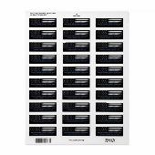 黒、白、青の星とストライプのフラグ ラベル (フルシート)