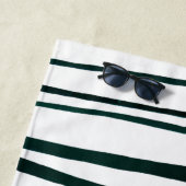 黒、白、青地中海のの色彩の鮮やかストライプ ビーチタオル (インサイチュ)