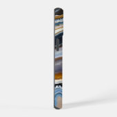 黒 白 青 灰色 テラコッタ アゲート ジオード iPhone 15ケース (右側面)