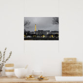 黒・白・黄エッフェルタワーのポスター ポスター (キッチン)