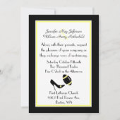 黒、白、黄色のサッカーボール ウェディング招待状 招待状 (正面)