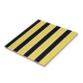 黒、白、黄色のストライプタイル タイル (側面)