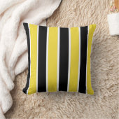 黒、白、黄色のストライプAmerican MoJo Pill クッション (ブランケット)