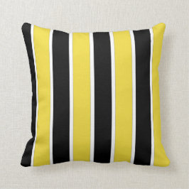 黒、白、黄色のストライプAmerican MoJo Pill クッション
