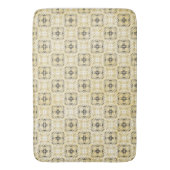 黒、白、黄色のパター市松模様にン バスマット (正面縦)