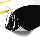 黒、白、黄色の流動的な形 ポスター (角)