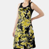 黒、白、黄色の渦巻き エプロン (インサイチュ)