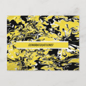 黒、白、黄色の渦巻き ポストカード (正面)