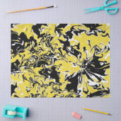 黒、白、黄色の渦巻き 薄葉紙 (クラフト)