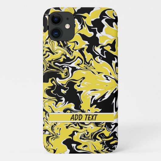 黒、白、黄色の渦巻き Case-Mate iPhoneケース (裏面)