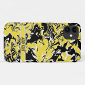 黒、白、黄色の渦巻き Case-Mate iPhoneケース (裏面(横))