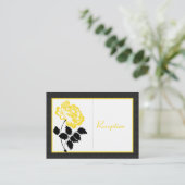 黒、白、黄色の芍薬のリネン封筒カード エンクロージャーカード (スタンド正面)