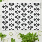 黒&白 | Pickleballパドル キッチンタオル (折り畳み)