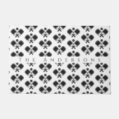 黒&白 | Pickleballs & Paddles ドアマット (正面)