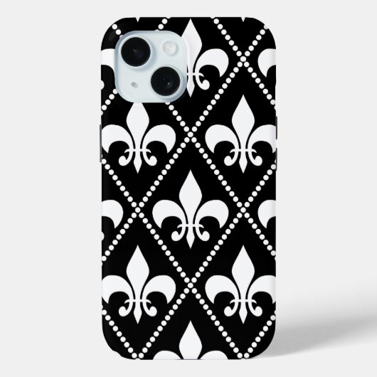 黒(紋章の)フラ・ダ・リ Case-Mate iPhoneケース (裏面)