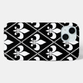 黒(紋章の)フラ・ダ・リ Case-Mate iPhoneケース (裏面 (横))