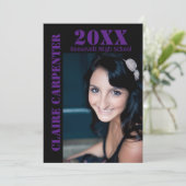 黒/紫のステンシルレター-広告 招待状 (スタンド正面)