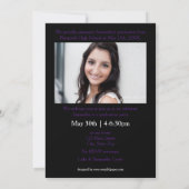 黒/紫のステンシルレター-広告 招待状 (裏面)