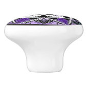 黒、紫、ティール(緑がかった色)マンダラセラミックノブ セラミックノブ (側面)