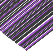 黒、紫、白のバーコードのストライプ ショートテーブルランナー (コーナー)