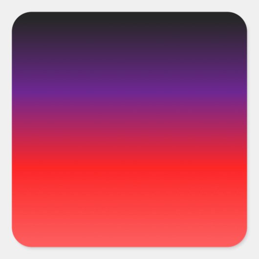 黒、紫、赤のグラデーション スクエアシール (正面)