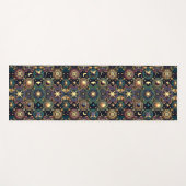 黒、紫、金ゴールド天日と星 ヨガマット (正面(横))