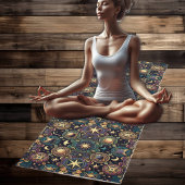 黒、紫、金ゴールド天日と星 ヨガマット