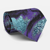 黒、紫、青の霜付きネックタイ ネクタイ (ロール)