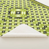 黒、緑、白ダイヤモンドパターン シェルパブランケット (3/4)