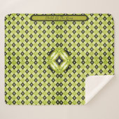 黒、緑、白ダイヤモンドパターン シェルパブランケット (正面(横))