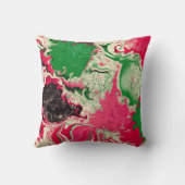 黒、緑、赤の抽象芸術大理石スタイル。 クッション (裏面)