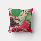 黒、緑、赤の抽象芸術大理石スタイル。 クッション (正面)