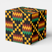 黒、緑、赤、黄色のケンテの布 フェイバーボックス (裏面サイド)