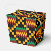 黒、緑、赤、黄色のケンテの布 フェイバーボックス (裏面サイド)