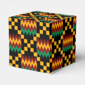 黒、緑、赤、黄色のケンテの布 フェイバーボックス (裏面サイド)